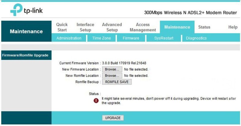 آموزش آپدیت کردن فریم ور در مودم adsl